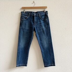 Citizens of Humanity Emerson Slim Boyfriend Jeans Womens 30 Blue VGUC Raw Hem